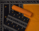 Black Sambalpuri Cotton 3-piece dress material (unstitched) — view 1 of 4
