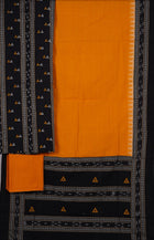 Black Sambalpuri Cotton 3-piece dress material (unstitched) — view 3 of 4