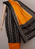 Black Sambalpuri Cotton 3-piece dress material (unstitched) — view 4 of 4