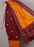 Maroon Sambalpuri Cotton 3-piece dress material (unstitched) — view 4 of 4