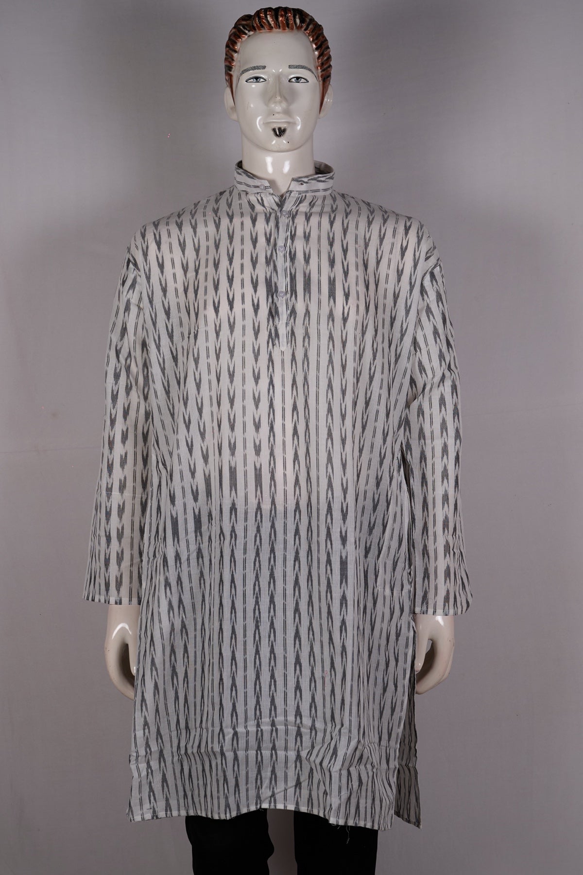 White Sambalpuri Cotton kurta — view 1 of 5