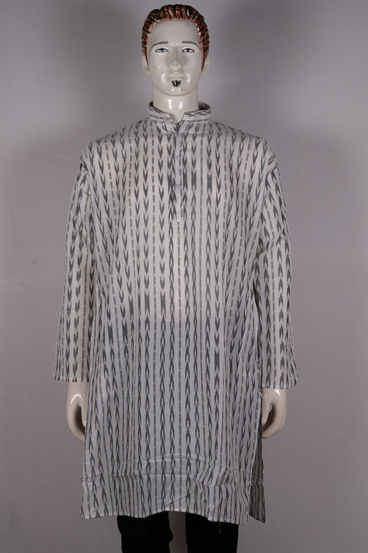 White Sambalpuri Cotton kurta — view 1 of 5