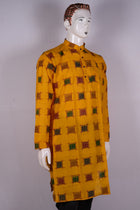 Yellow Sambalpuri Cotton kurta — view 4 of 5