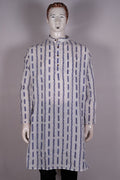 White Sambalpuri Cotton Kurta 42/L G03-05-06336