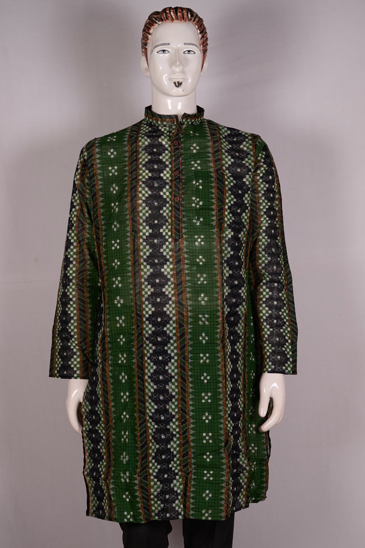 Green Sambalpuri Cotton kurta — view 1 of 5
