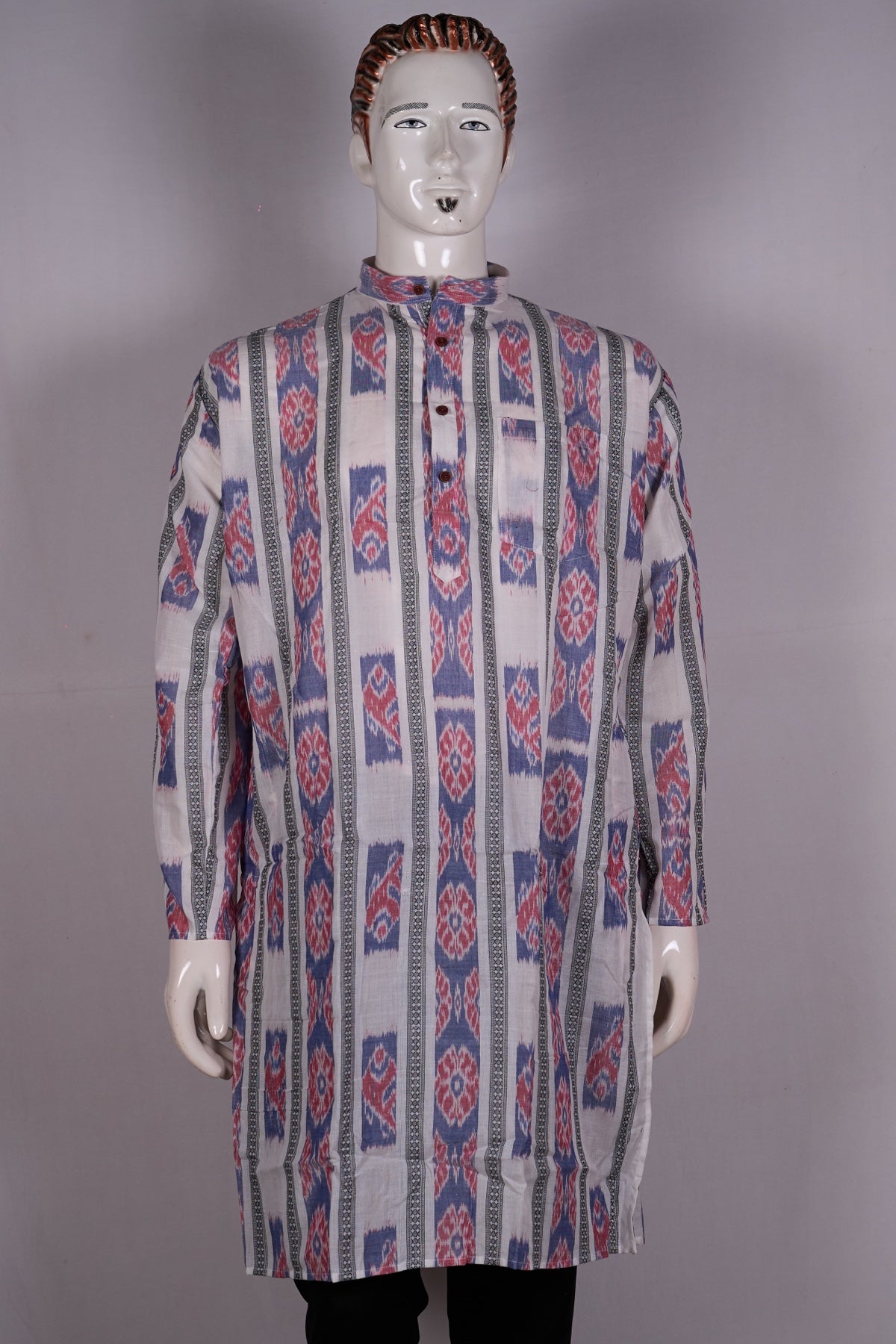 White Sambalpuri Cotton kurta — view 1 of 5
