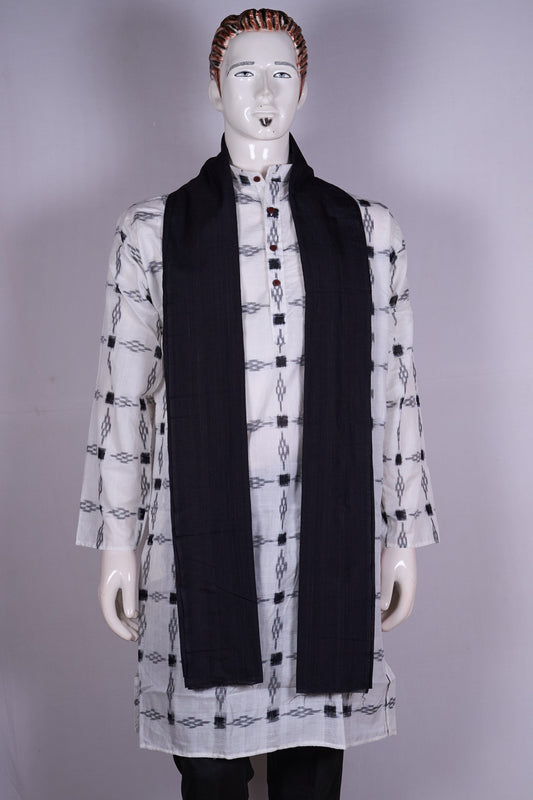 White Sambalpuri Cotton kurta — view 2 of 5
