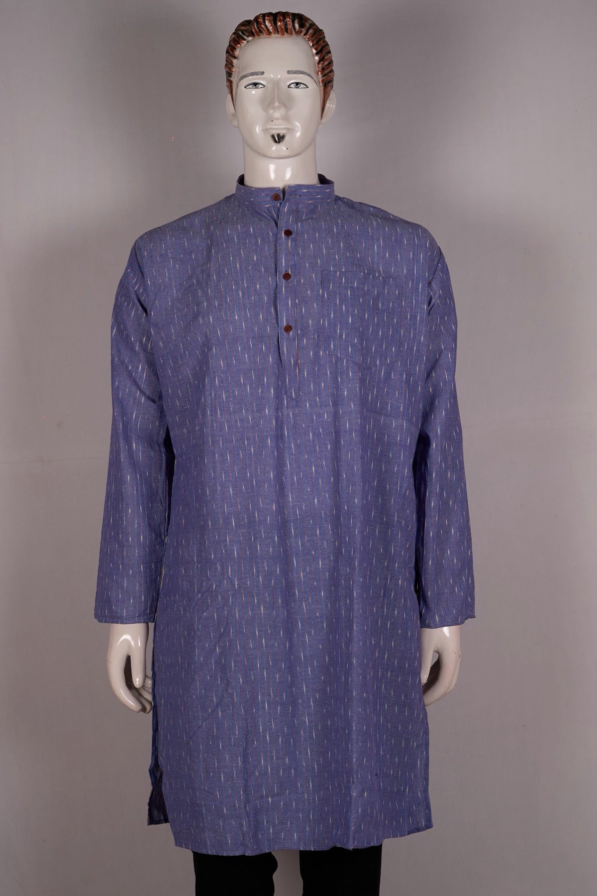 Blue Sambalpuri Cotton kurta — view 1 of 5