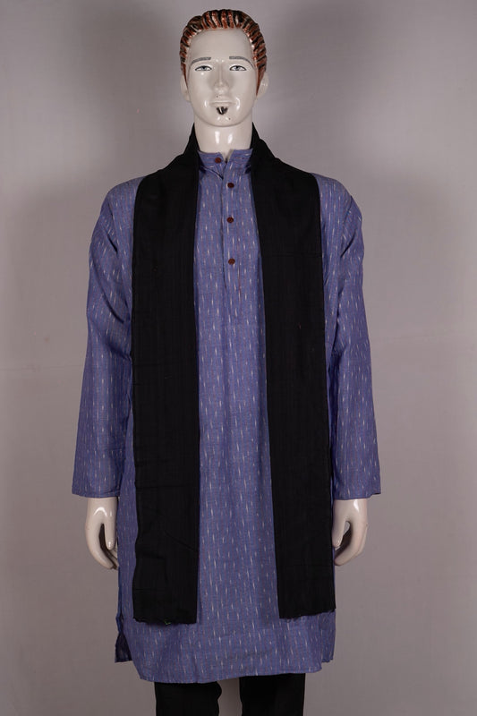 Blue Sambalpuri Cotton kurta — view 2 of 5