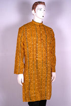 Yellow Sambalpuri Cotton kurta — view 4 of 5