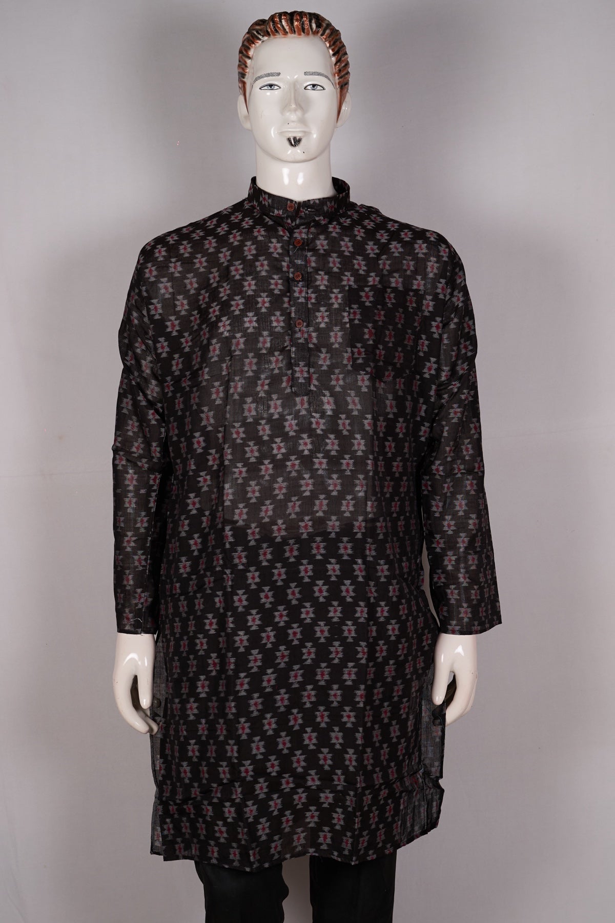 Black Sambalpuri Cotton kurta — view 1 of 5