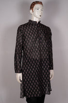Black Sambalpuri Cotton kurta — view 4 of 5