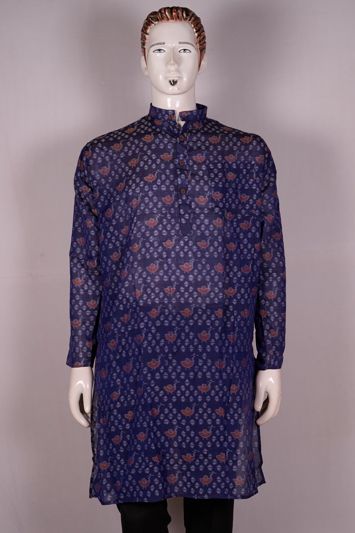 Blue Sambalpuri Cotton kurta — view 1 of 5