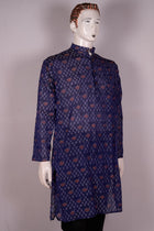 Blue Sambalpuri Cotton kurta — view 4 of 5