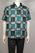 Green Sambalpuri Cotton Shirt 42/L G04-01-06351