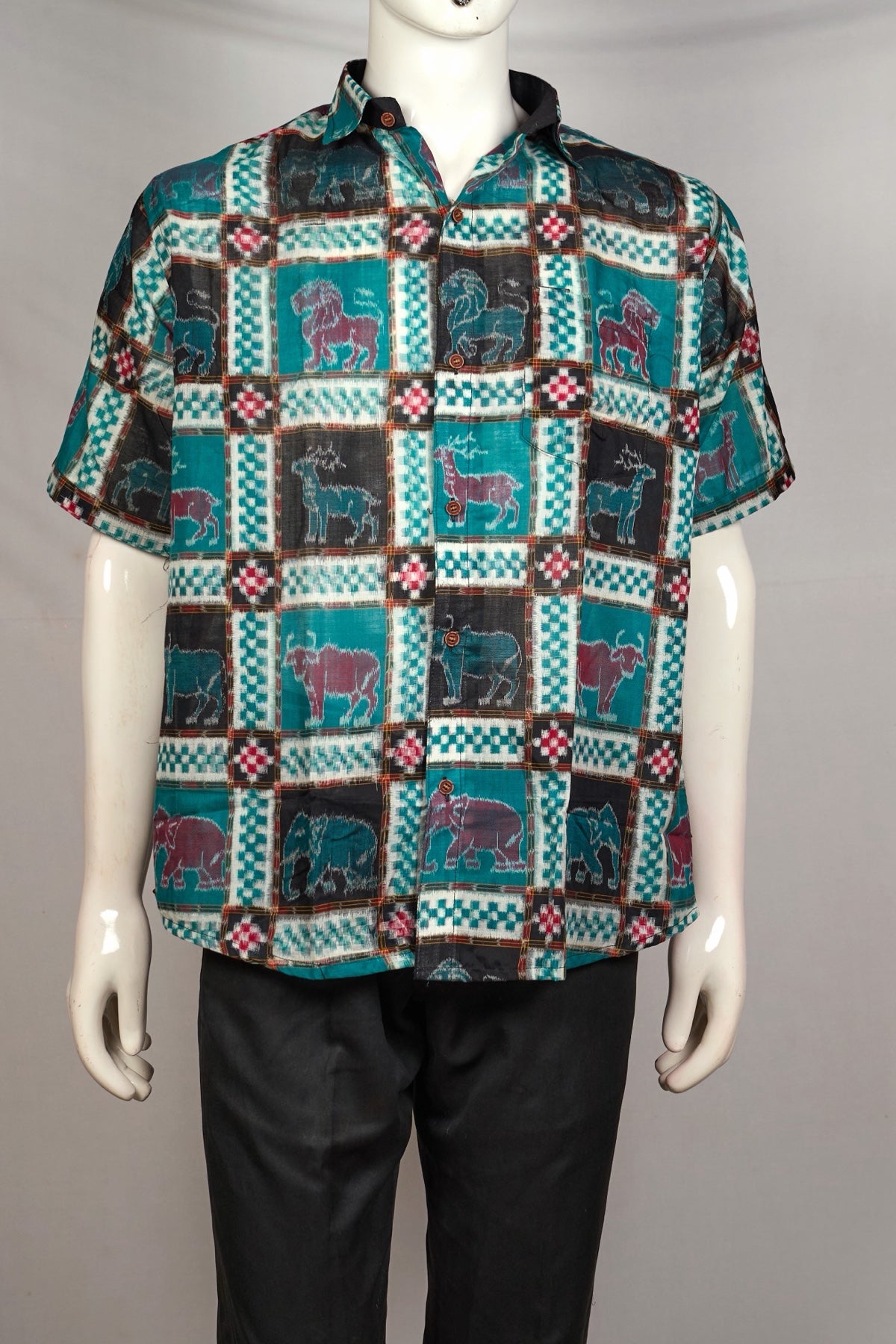Green Sambalpuri Cotton shirt — view 1 of 3
