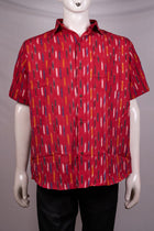 Red Sambalpuri Cotton shirt — view 1 of 3