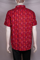 Red Sambalpuri Cotton shirt — view 3 of 3