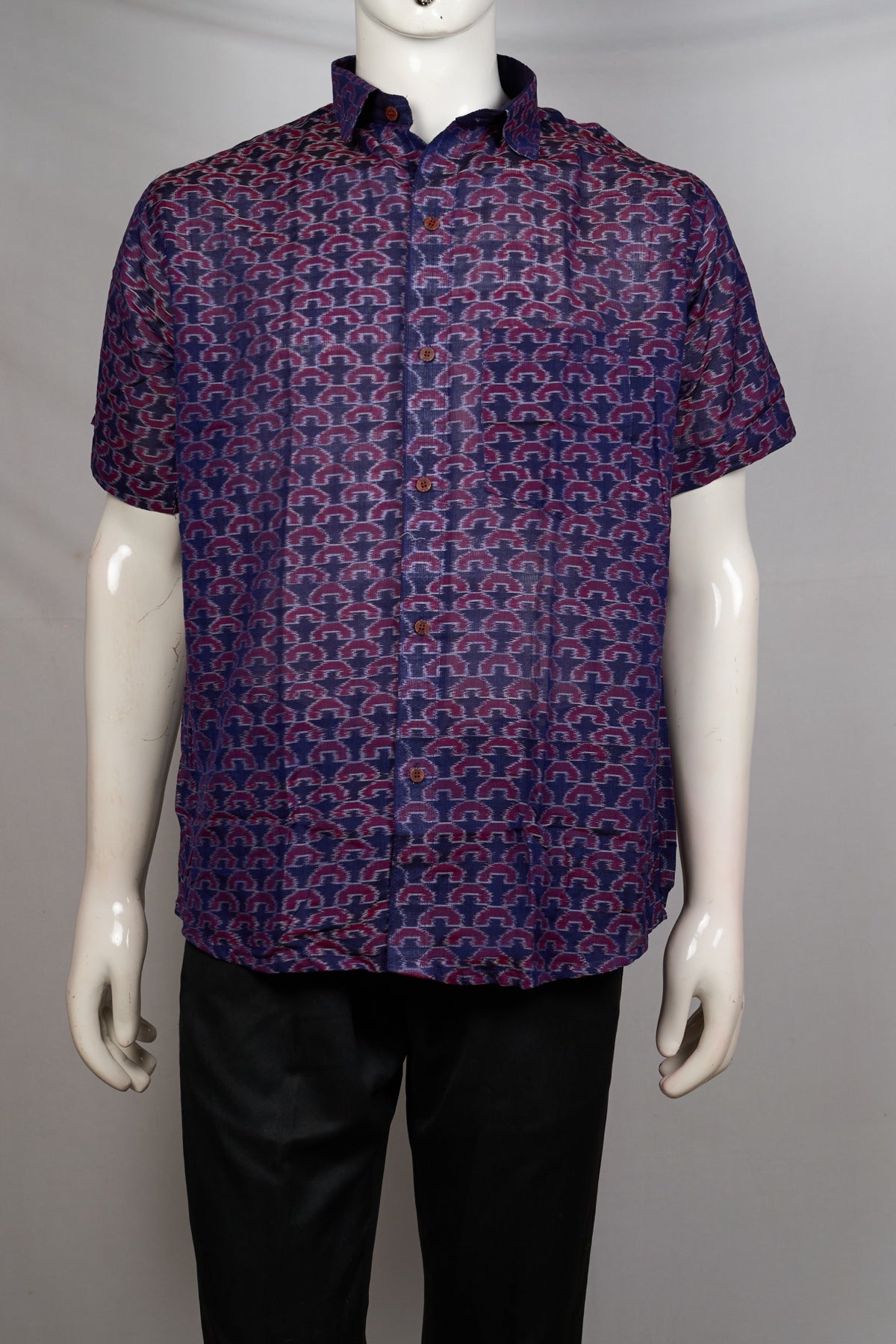 Blue Sambalpuri Cotton shirt — view 1 of 3