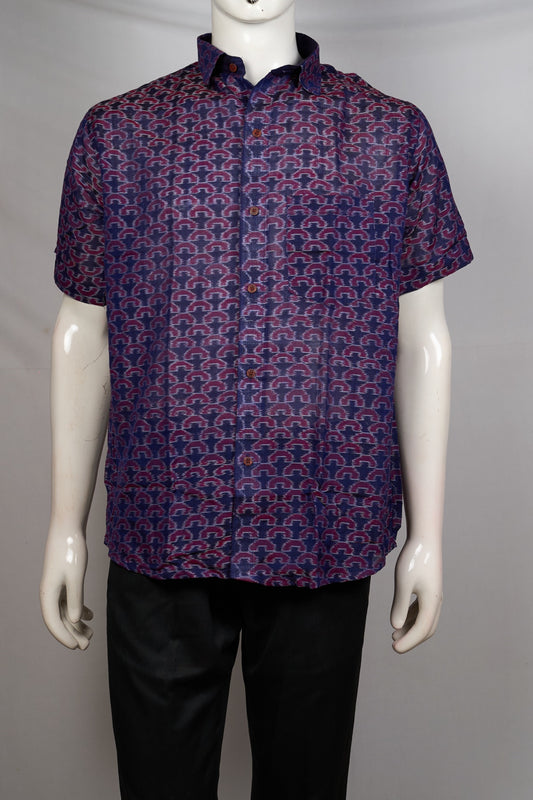 Blue Sambalpuri Cotton shirt — view 1 of 3