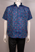 Blue Sambalpuri Cotton Shirt 42/L G04-08-06358