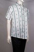 White Sambalpuri Cotton shirt — view 2 of 3