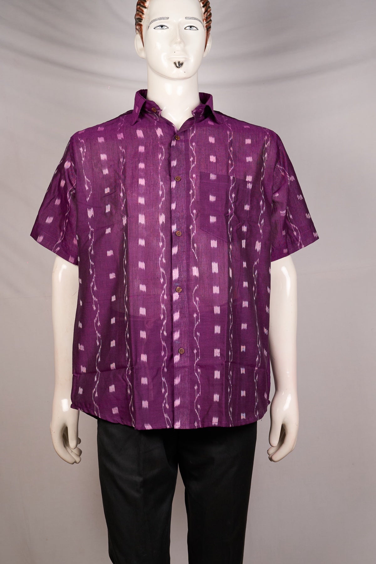 Purple Sambalpuri Cotton shirt — view 1 of 3