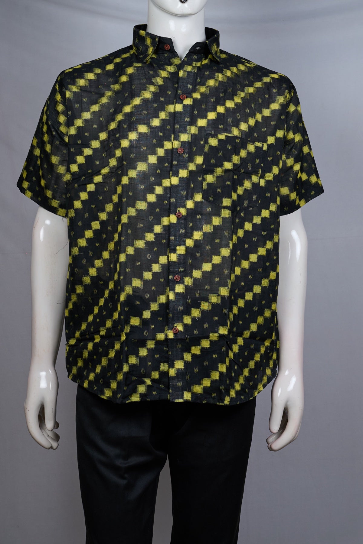 Black Sambalpuri Cotton shirt — view 1 of 3