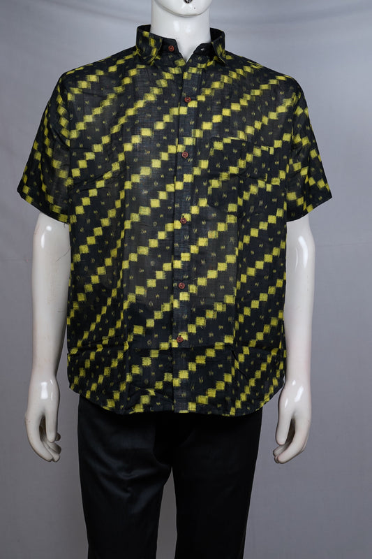 Black Sambalpuri Cotton shirt — view 1 of 3