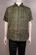 Green Sambalpuri Cotton Shirt 42/L G04-20-06370