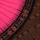 Handloom Pink Sambalpuri Cotton Saree with Black border