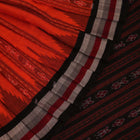 Handloom Orange Sambalpuri Cotton Saree with Black border