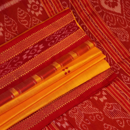 ହ୍ୟାଣ୍ଡଲୁମ୍ ଖଣ୍ଡୁଆ ସିଲ୍କ ଇକାଟ ସାରୀ |