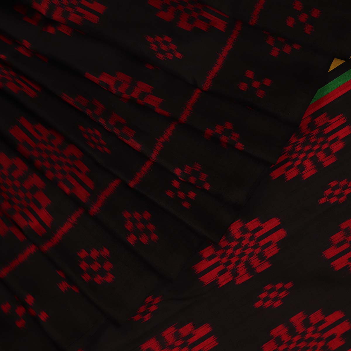 Handloom Black Khandua Silk Saree with Black border