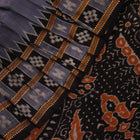 Handloom Grey Khandua Silk Saree with Black border