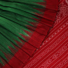 Handloom Green Tussar Silk Saree with Red border