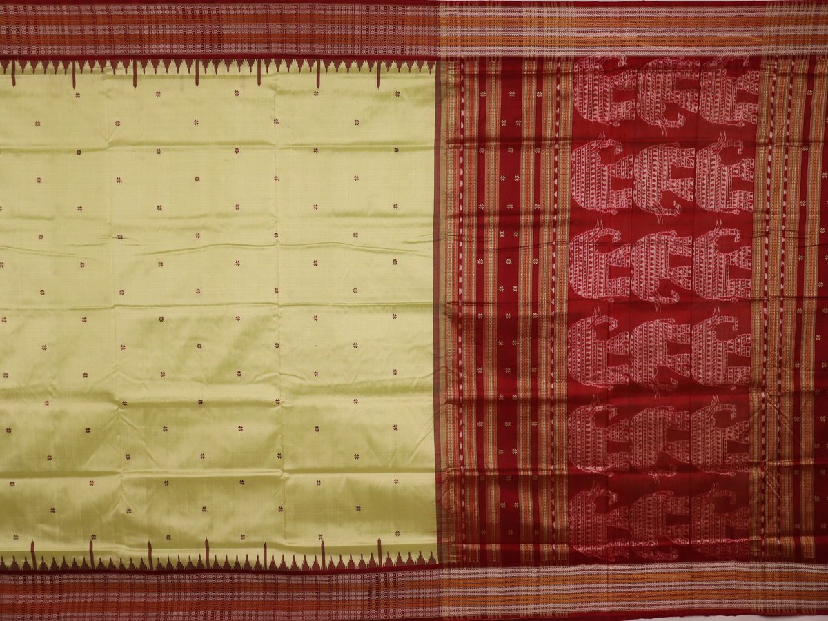 ସମ୍ବଲପୁରୀ ହ୍ୟାଣ୍ଡଲୁମ୍ ରେଶମ ସାରୀ - ବିଳାସପୂର୍ଣ୍ଣ ପାଟା |