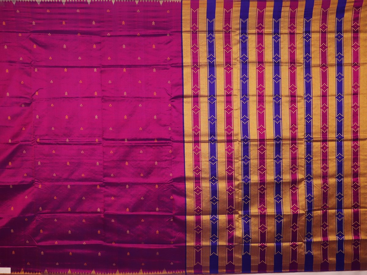 ସମ୍ବଲପୁରୀ ହ୍ୟାଣ୍ଡଲୁମ୍ ରେଶମ ସାରୀ - ବିଳାସପୂର୍ଣ୍ଣ ପାଟା |