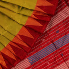 Handloom Green Sambalpuri Silk Saree with Red border