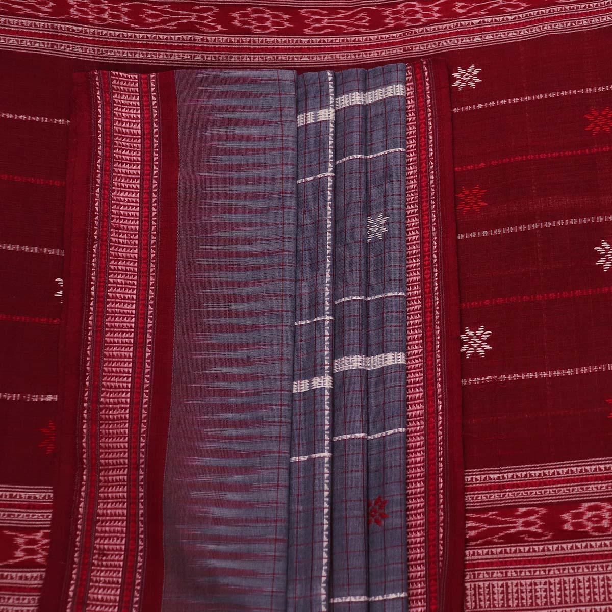 ହ୍ୟାଣ୍ଡଲୁମ୍ ସମ୍ବଲପୁରୀ କଟନ୍ ଇକକେଟ୍ ସାରି |