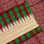 Cream Sambalpuri Silk Saree with Green Border — view 3