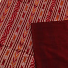 Cream Sambalpuri Silk Saree with Green Border — view 4