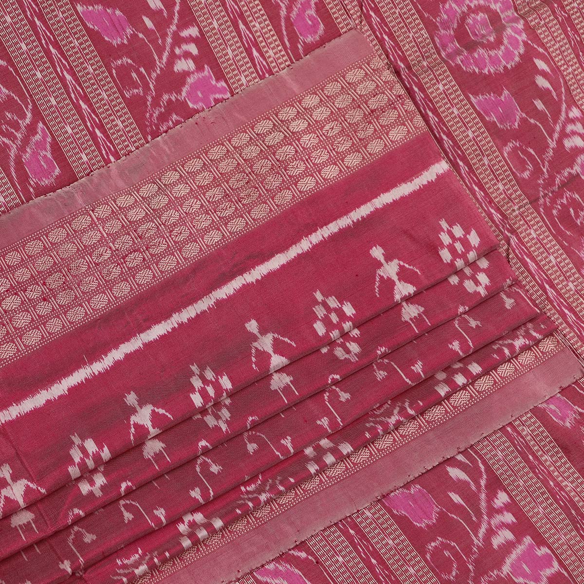 ସମ୍ବଲପୁରୀ ହ୍ୟାଣ୍ଡଲୁମ୍ ରେଶମ ସାରୀ - ବିଳାସପୂର୍ଣ୍ଣ ପାଟା |