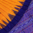 Handloom Yellow Bomkai Silk Saree with Blue border