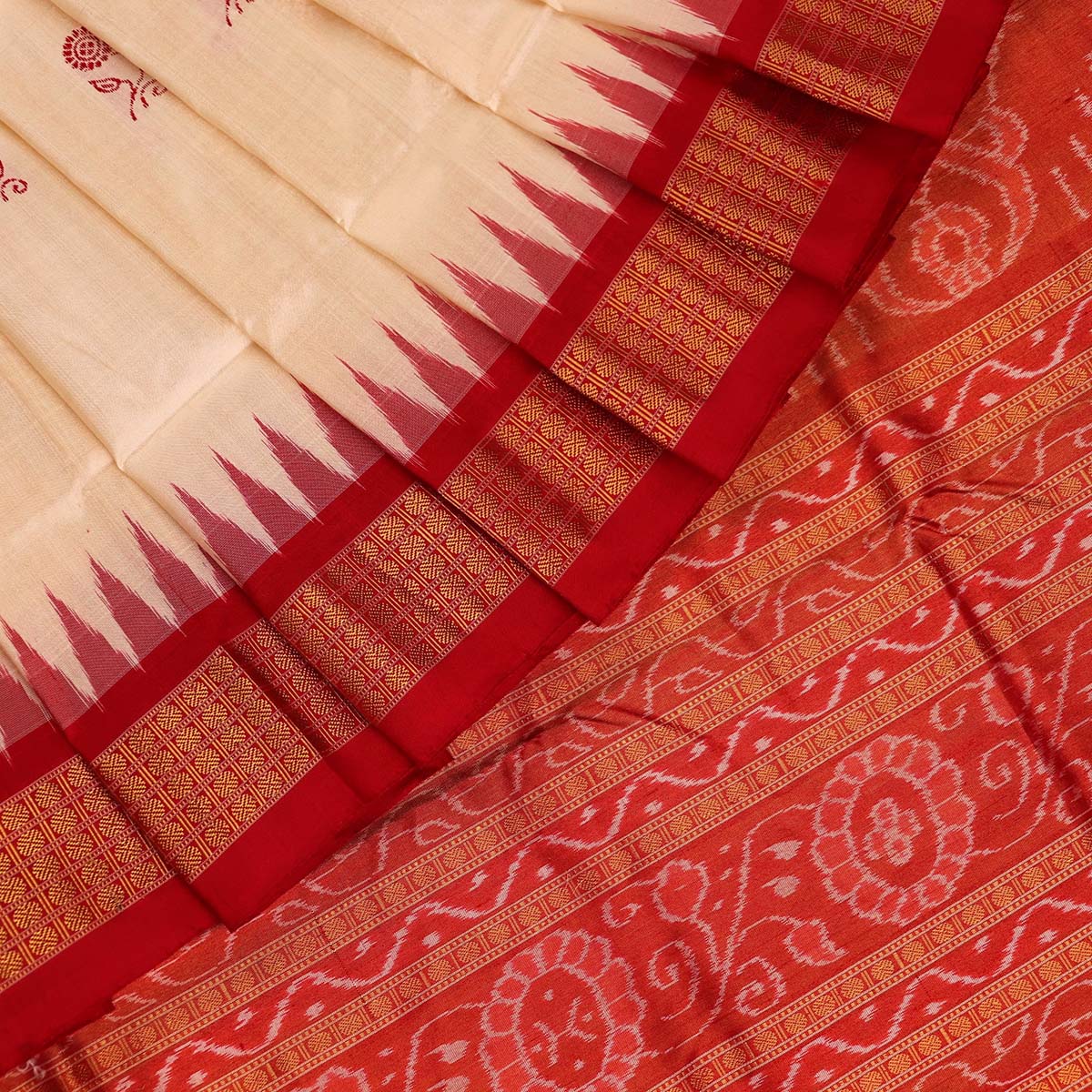 Pasapalli Border Plain Body Khandua Silk Saree - Utkalika Odisha