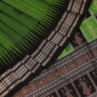 Handloom Green Bomkai Silk Saree with Black border
