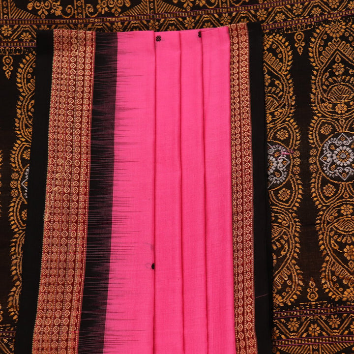 Bomkai Cotton Saree - Pink