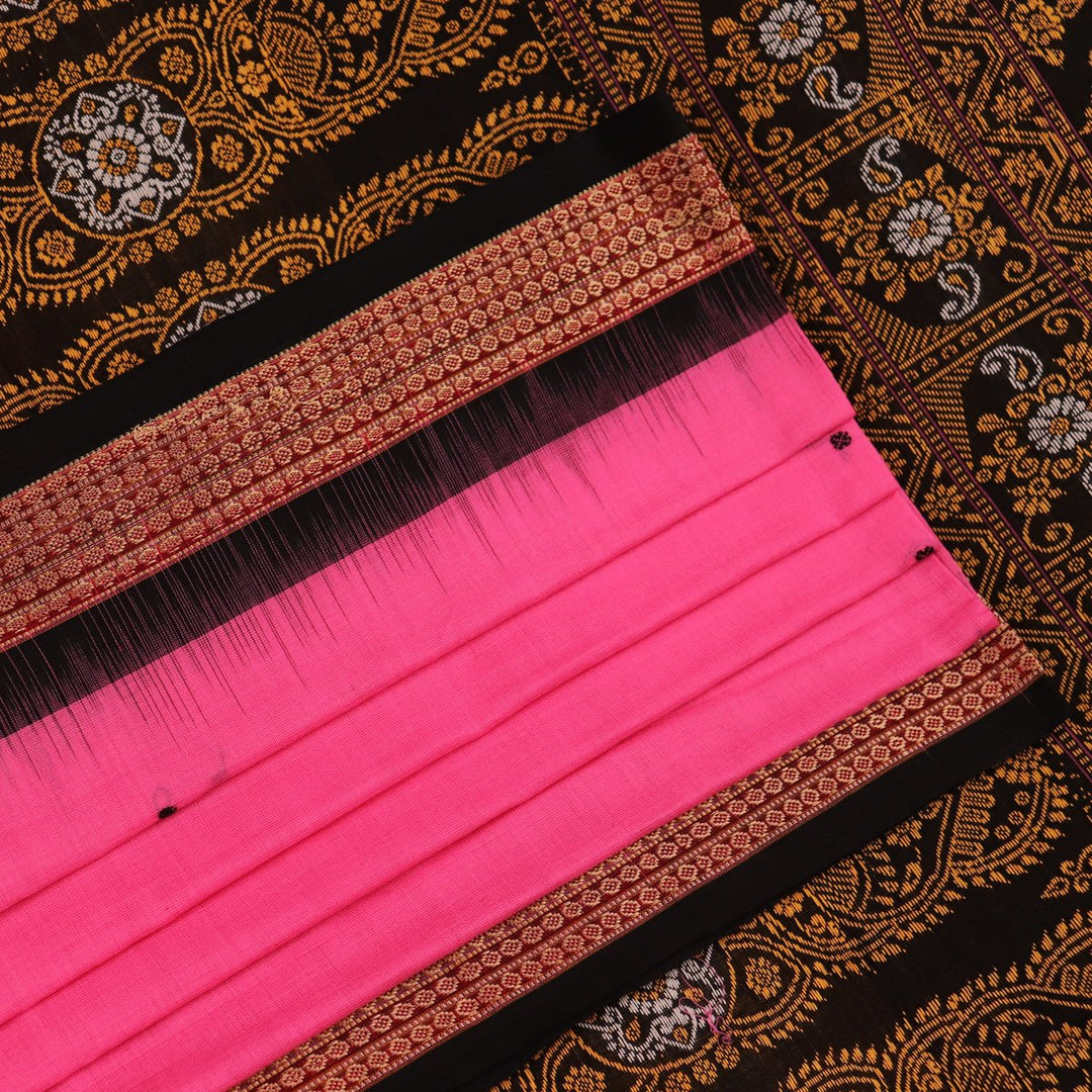 Bomkai Cotton Saree - Pink