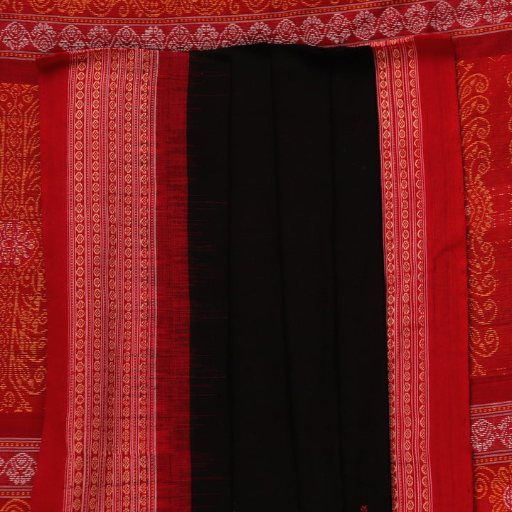 Bomkai Cotton Saree - Black