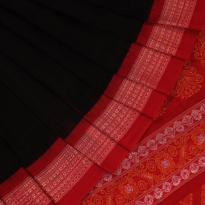 Bomkai Cotton Saree - Black